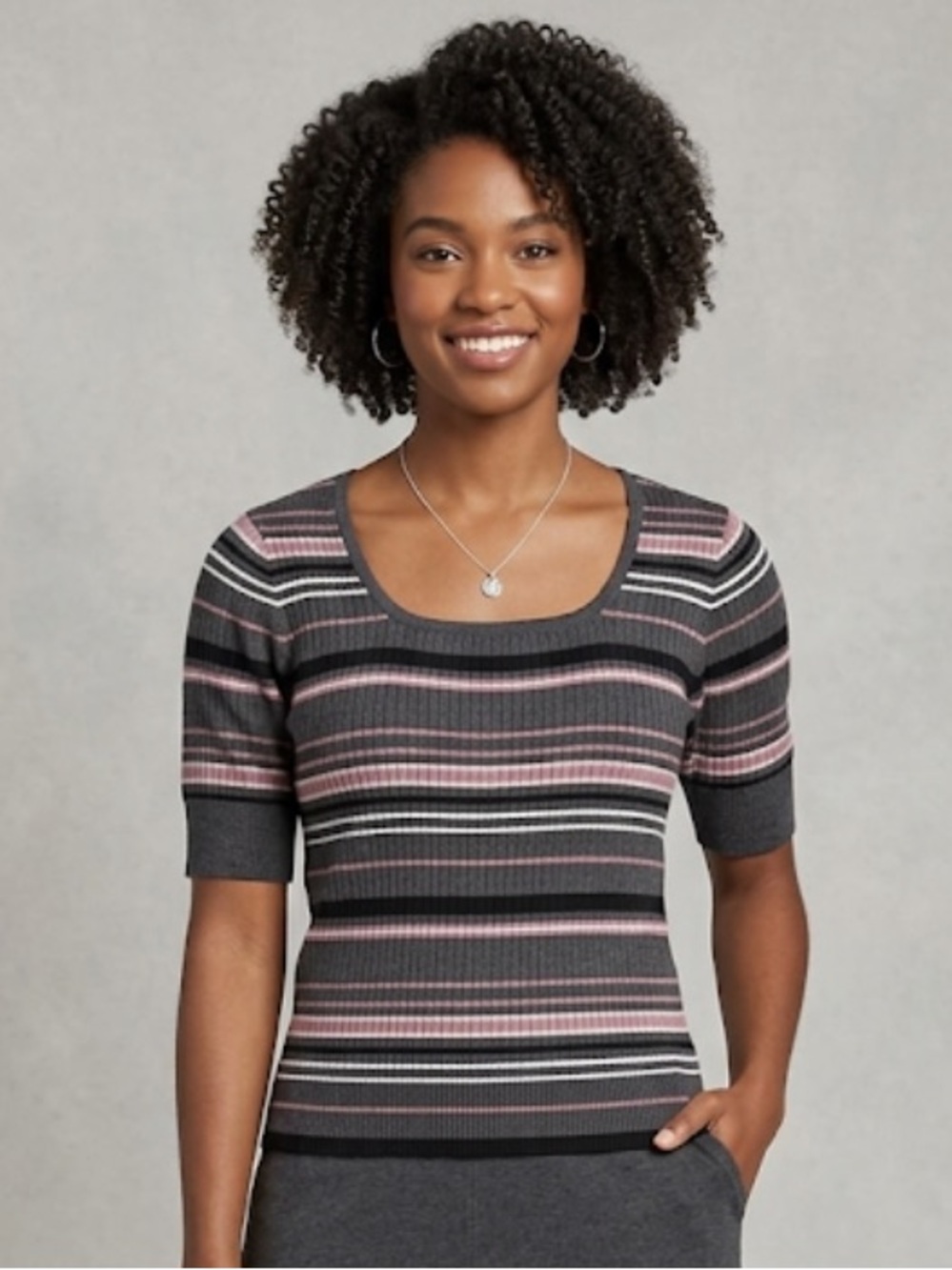 Liz Claiborne Multicolor Striped Knit Top